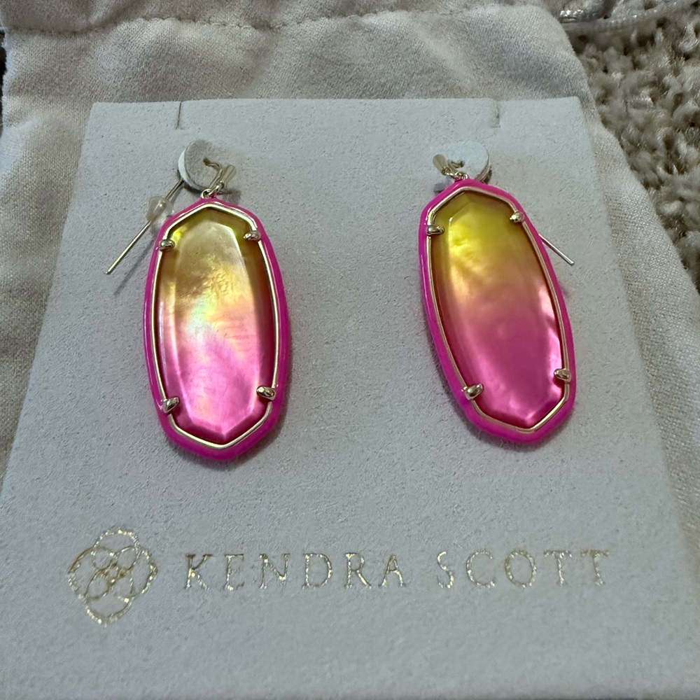 Kendra Scott Elle Pink and Yellow Earrings